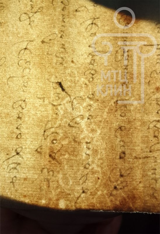 Филигрань (водяной знак) бумаги: шут с колпаком на голове. Конец XVII - начало XVIII в.